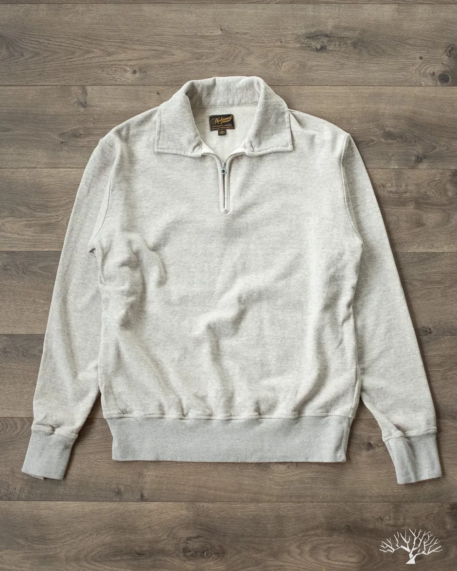 1/4 Zip Campus Pullover - Ash Grey