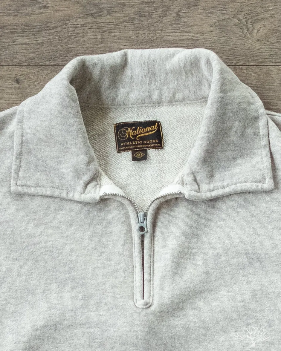 1/4 Zip Campus Pullover - Ash Grey