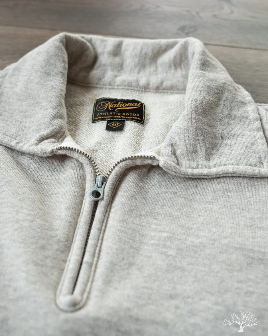 1/4 Zip Campus Pullover - Ash Grey