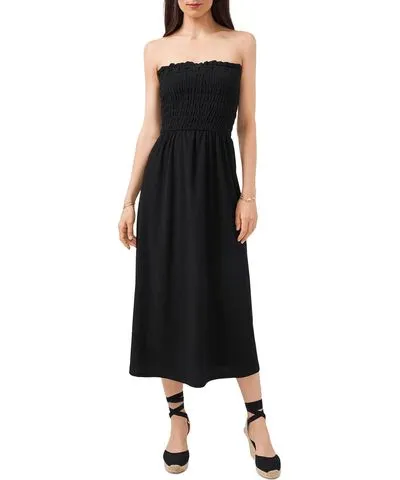 1.STATE Womens Strapless Smocked Maxi Dress