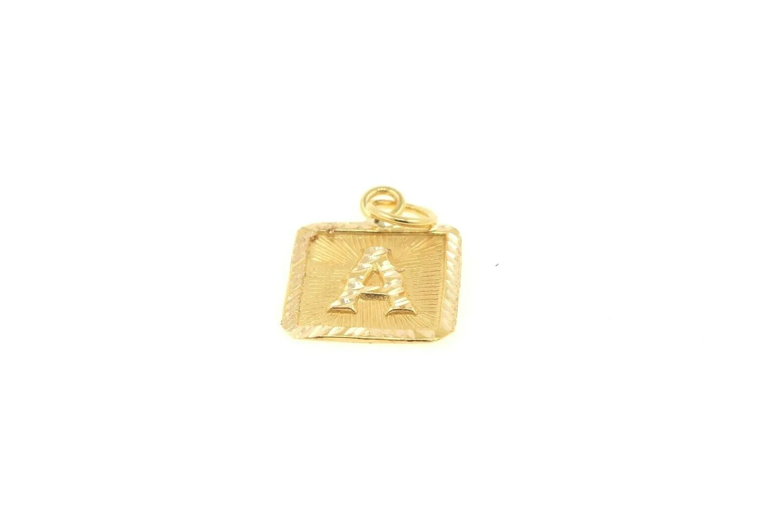 22k 22ct Solid Gold Charm Letter A Pendant Square Design p1103 ns