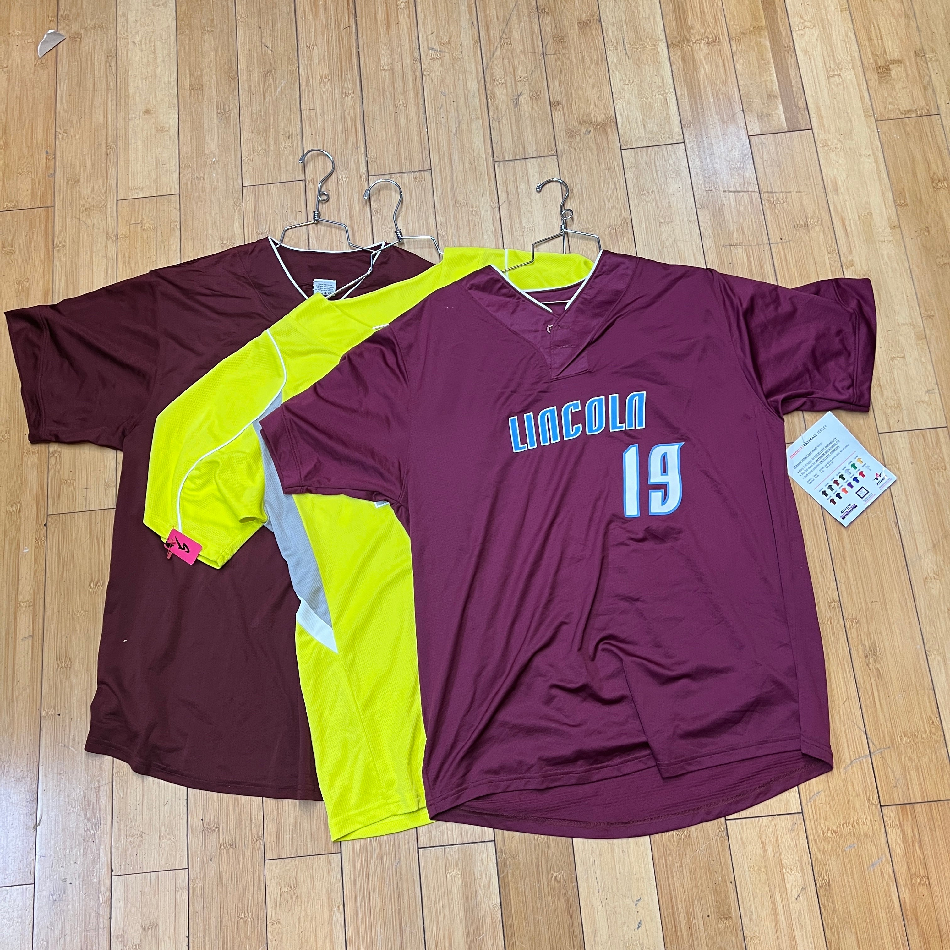 3 men’s Allerson Athletic Mesh baseball jerseys- large