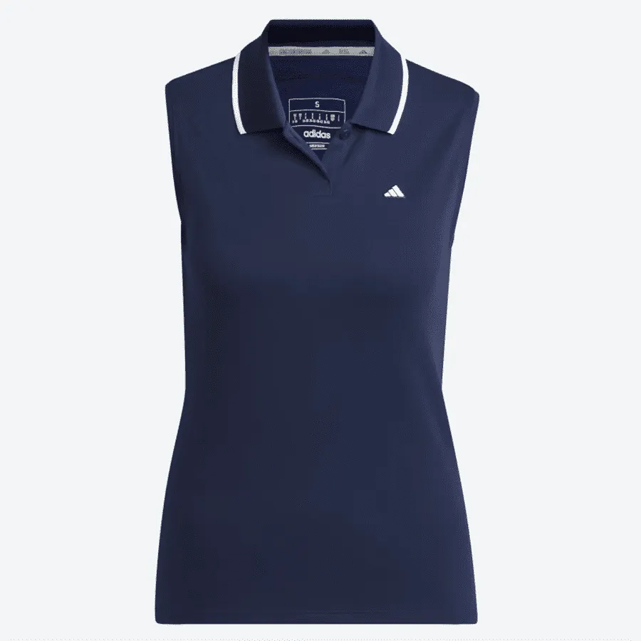 3 Pack Adidas Ladies Go-To Piqué Sleeveless Golf Shirts