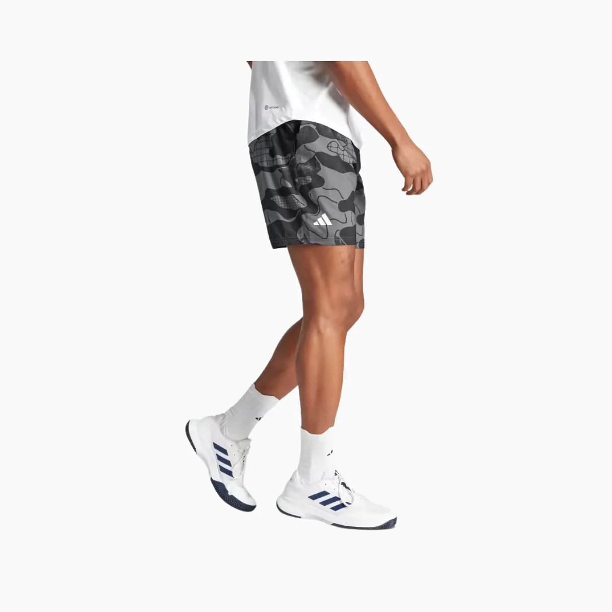 Adidas Club Graphic Men's Tennis Short -Grey Five/Black/Carbon