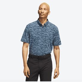 Adidas Go-To Printed Golf Polo Shirt - Blue