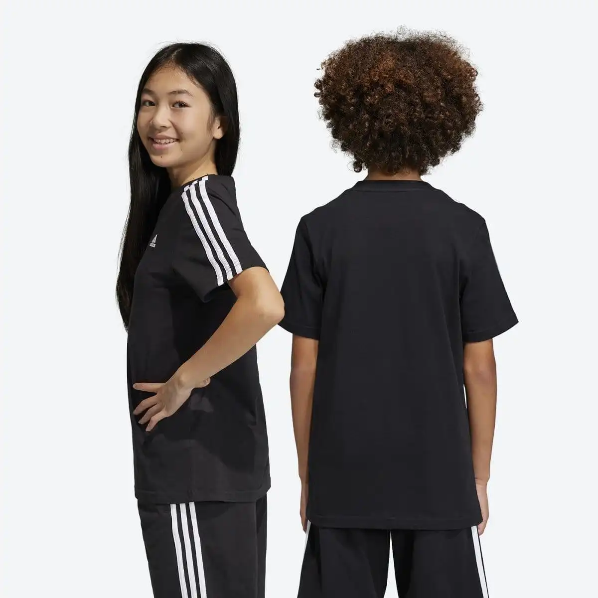 ADIDAS JUNIOR ESSENTIALS 3-STRIPES COTTON BLACK TEE