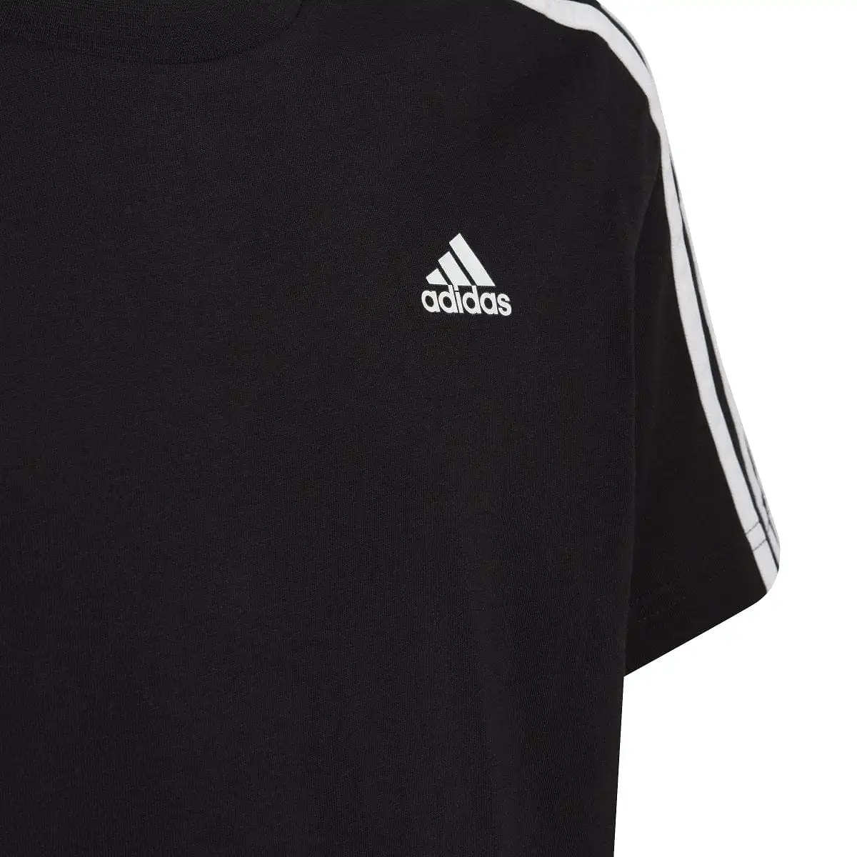 ADIDAS JUNIOR ESSENTIALS 3-STRIPES COTTON BLACK TEE