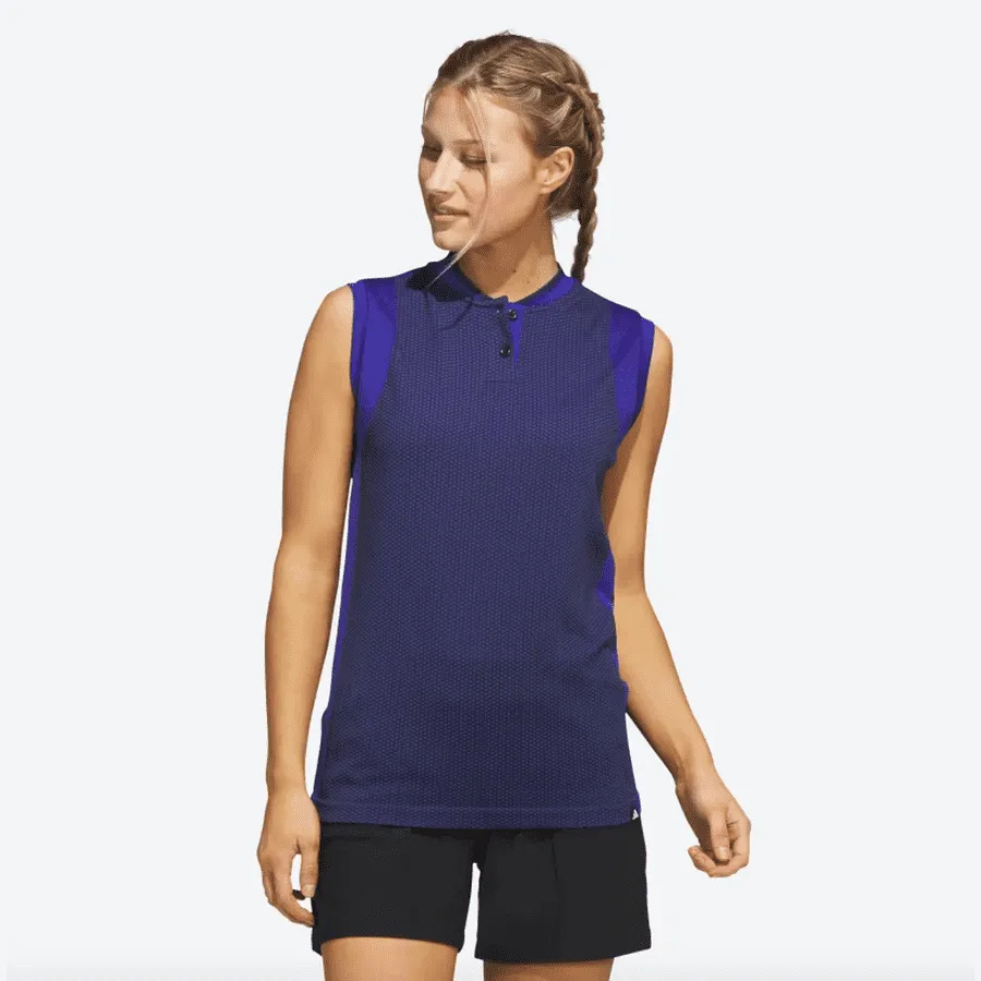 Adidas Ladies Ultimate365 Tour Sleeveless Golf Shirt - Blue