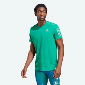 adidas Own The Run Short Sleeve Running Top Mens Green Breathable T-Shirt