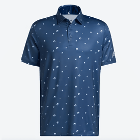 Adidas Ultimate365 Allover Print Golf Polo Shirt - Blue