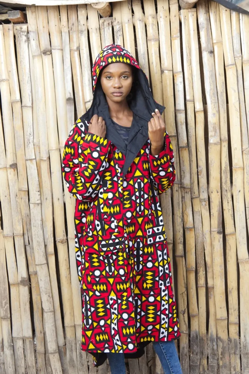 African Summer Coat In Electric Red