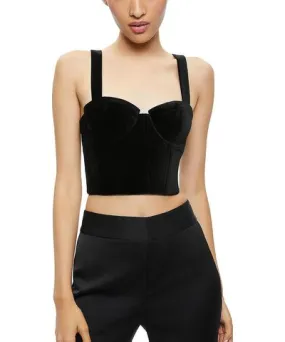 Alice + Olivia Womens Underwire Smocked Cropped