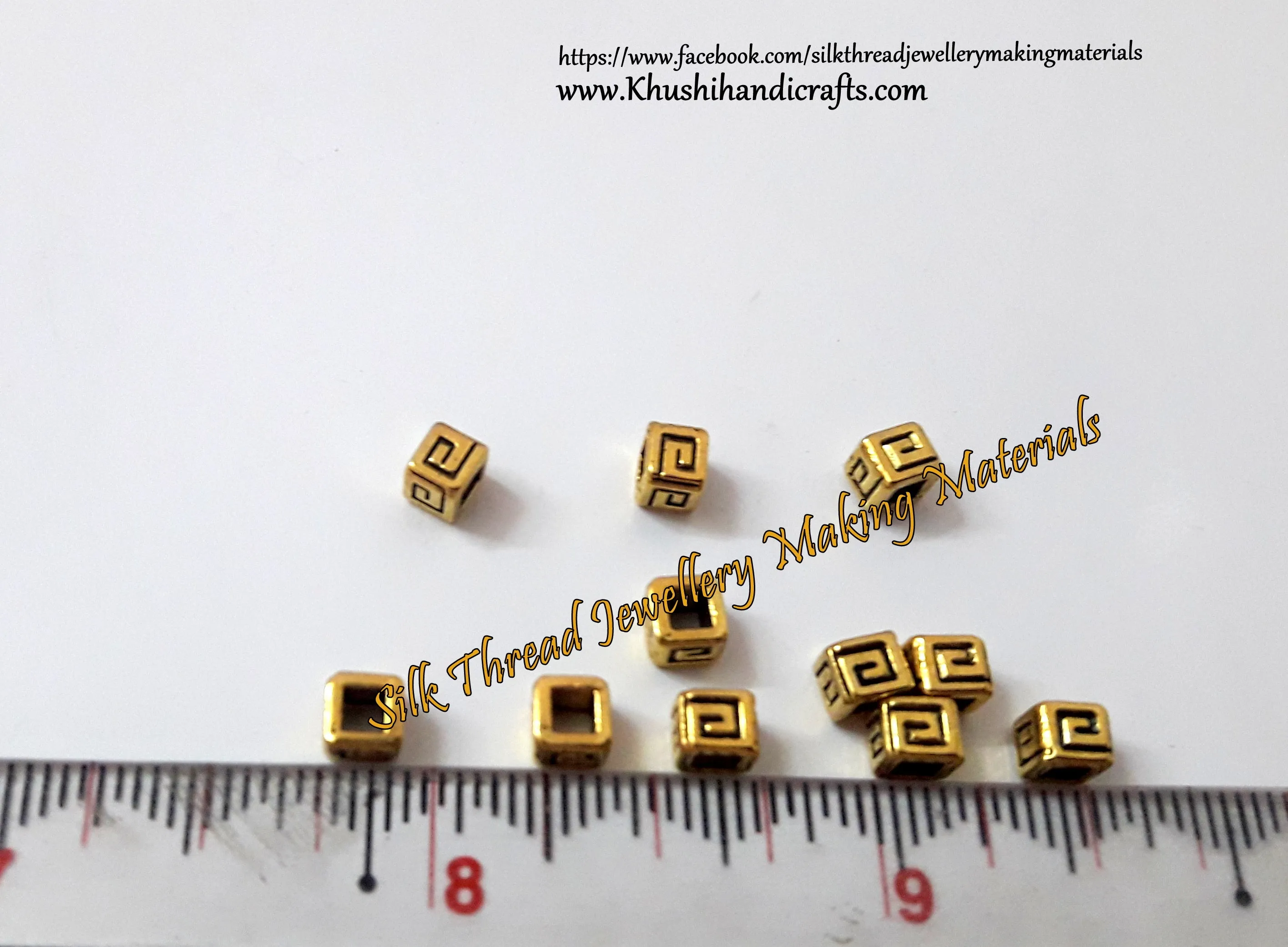 Antique Gold Square metal spacers Beads.Sold as a set of 20 pieces!- SP70