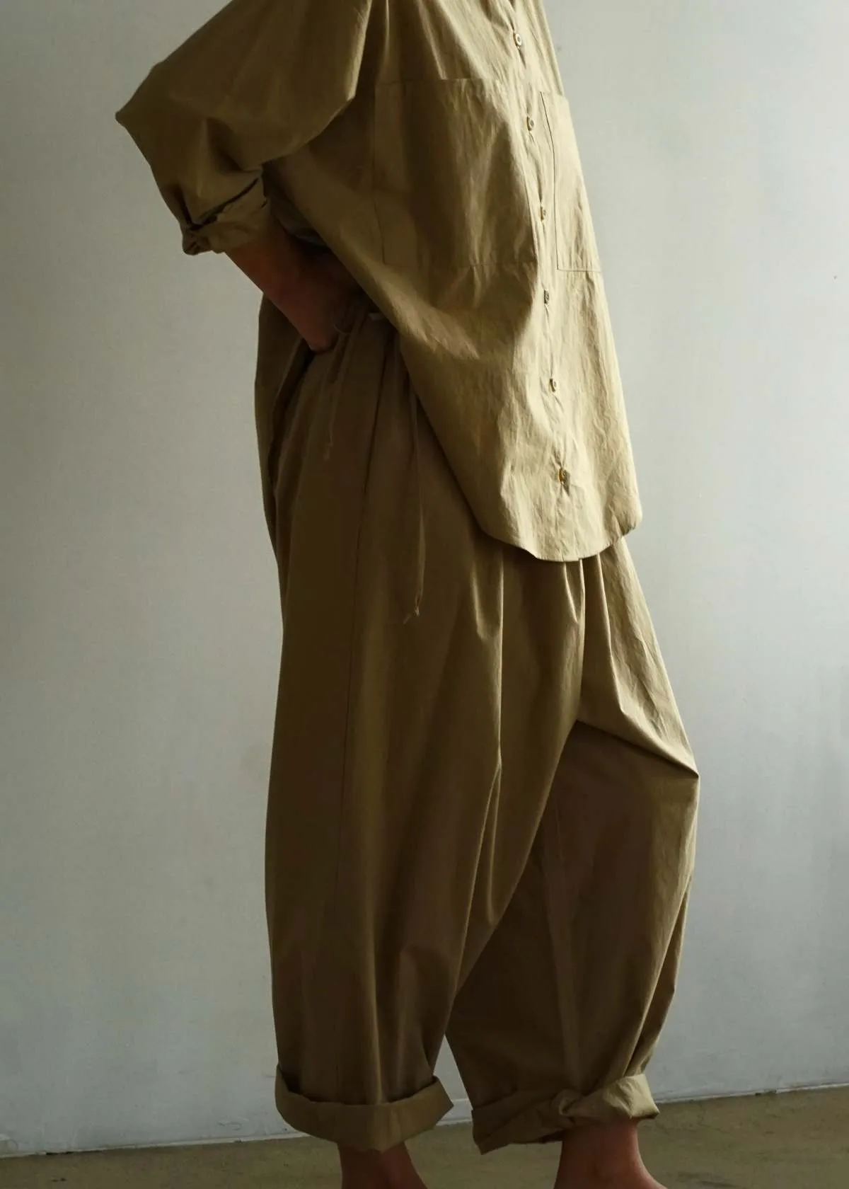 Balloon Pant - Khaki Parchment Poplin