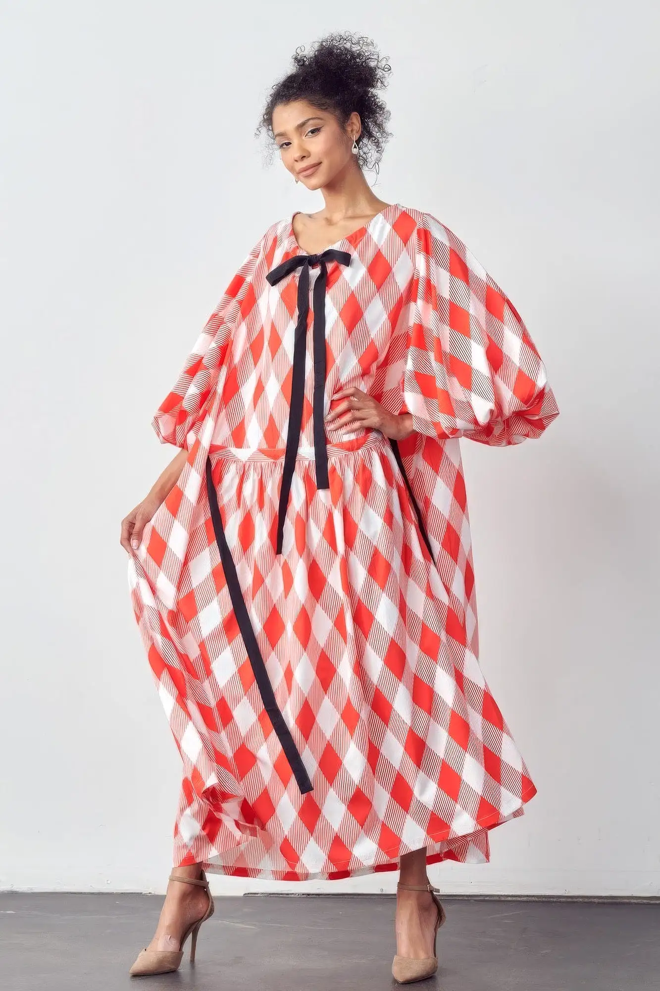 Balloon Sleeves Very Over Fit Pocketed Dress