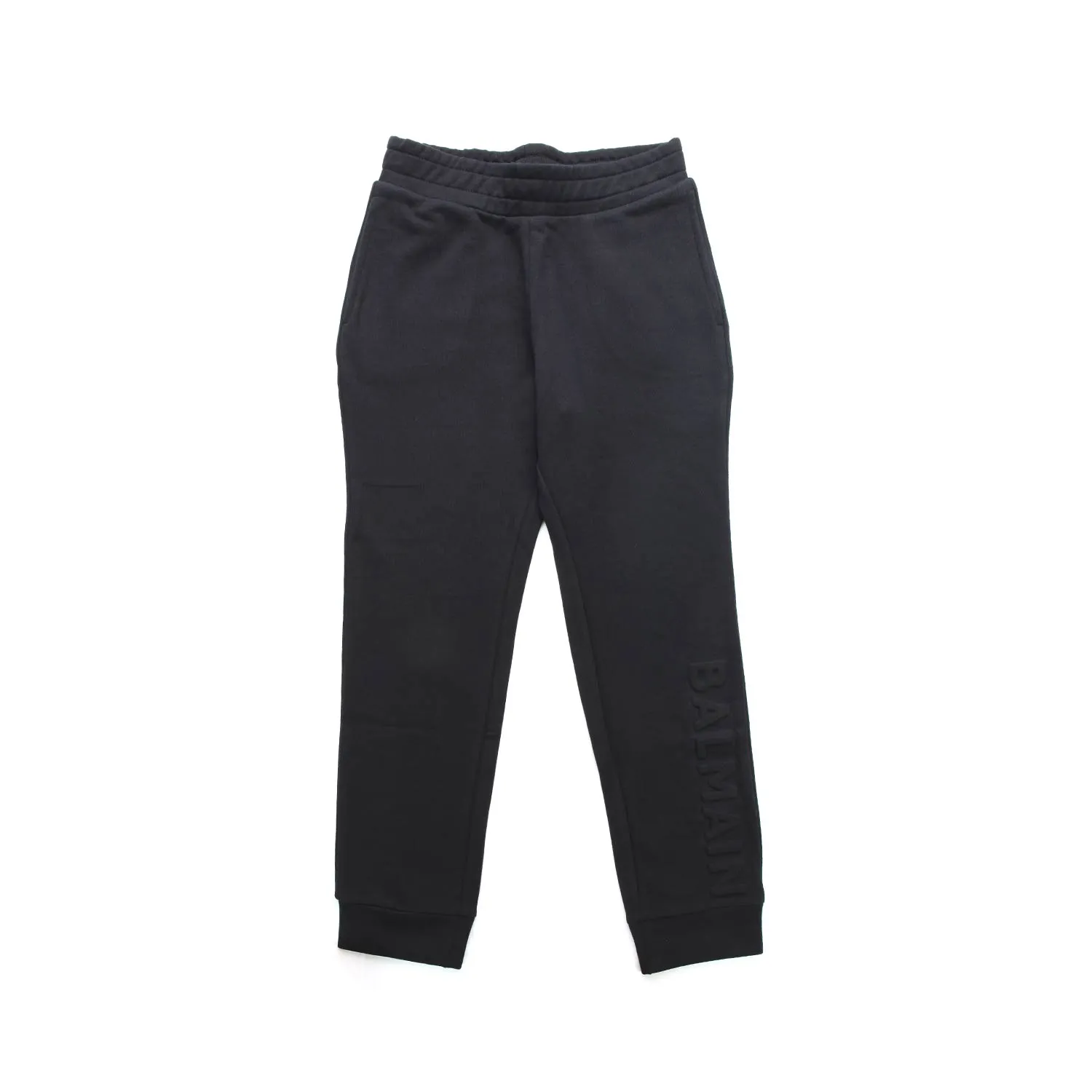 Balmain Black Pants With Embossed Logo For Girls And Teenagers