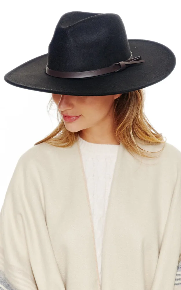 BHAT2084 Felt Wide Brim w/Belt Band Fedora Hat