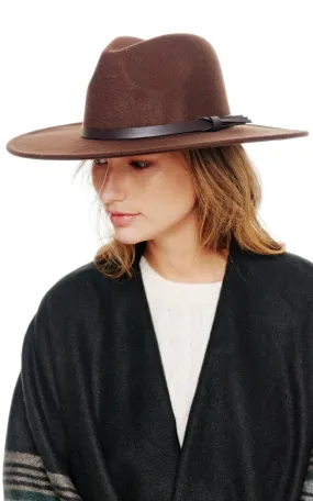 BHAT2084 Felt Wide Brim w/Belt Band Fedora Hat