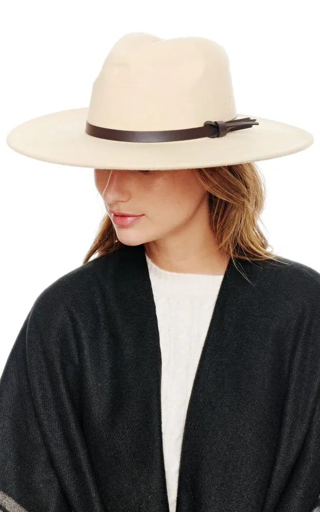 BHAT2084 Felt Wide Brim w/Belt Band Fedora Hat