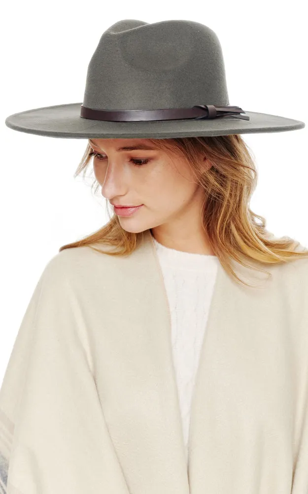 BHAT2084 Felt Wide Brim w/Belt Band Fedora Hat