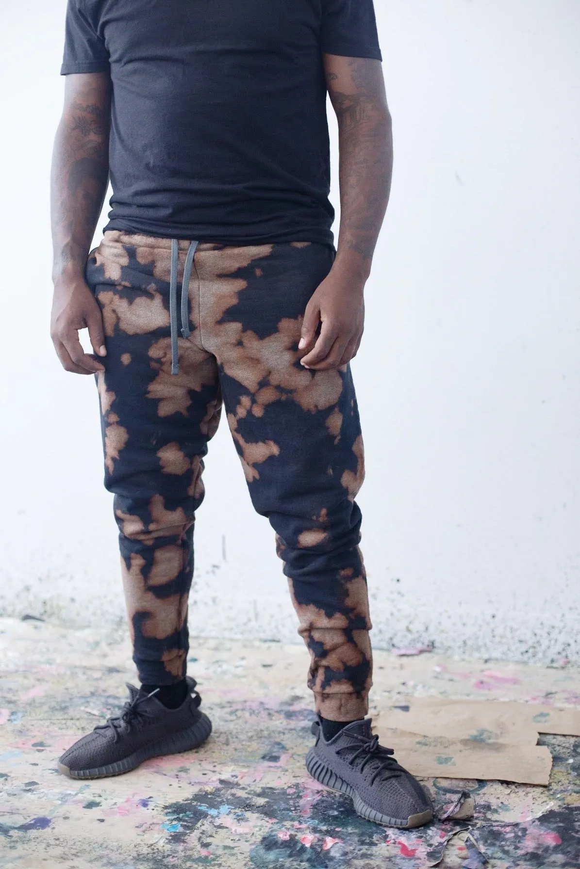 Black Inverse Tie Dye Joggers