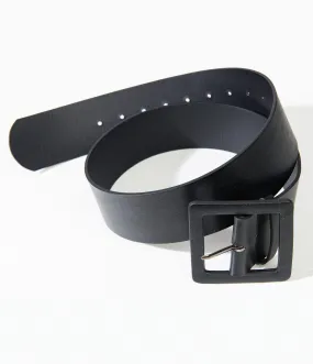 Black Leatherette Square Belt