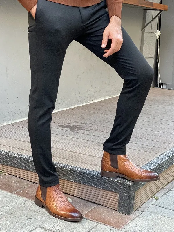 Black Slim Fit Pants for Men by GentWith.com | Worldwide Shipping