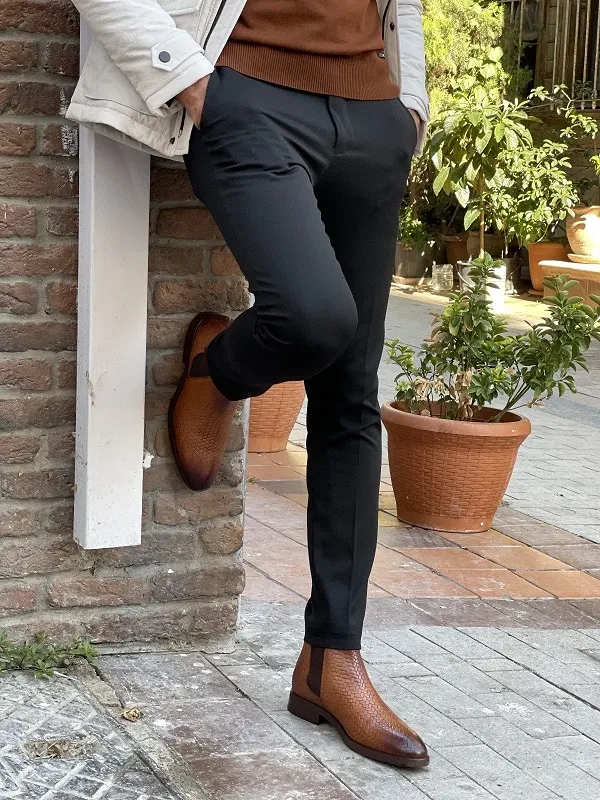 Black Slim Fit Pants for Men by GentWith.com | Worldwide Shipping