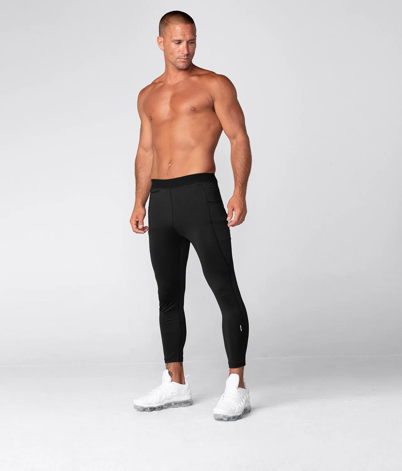 Born Tough Side Pockets Compression Bodybuilding Pants For Men Black