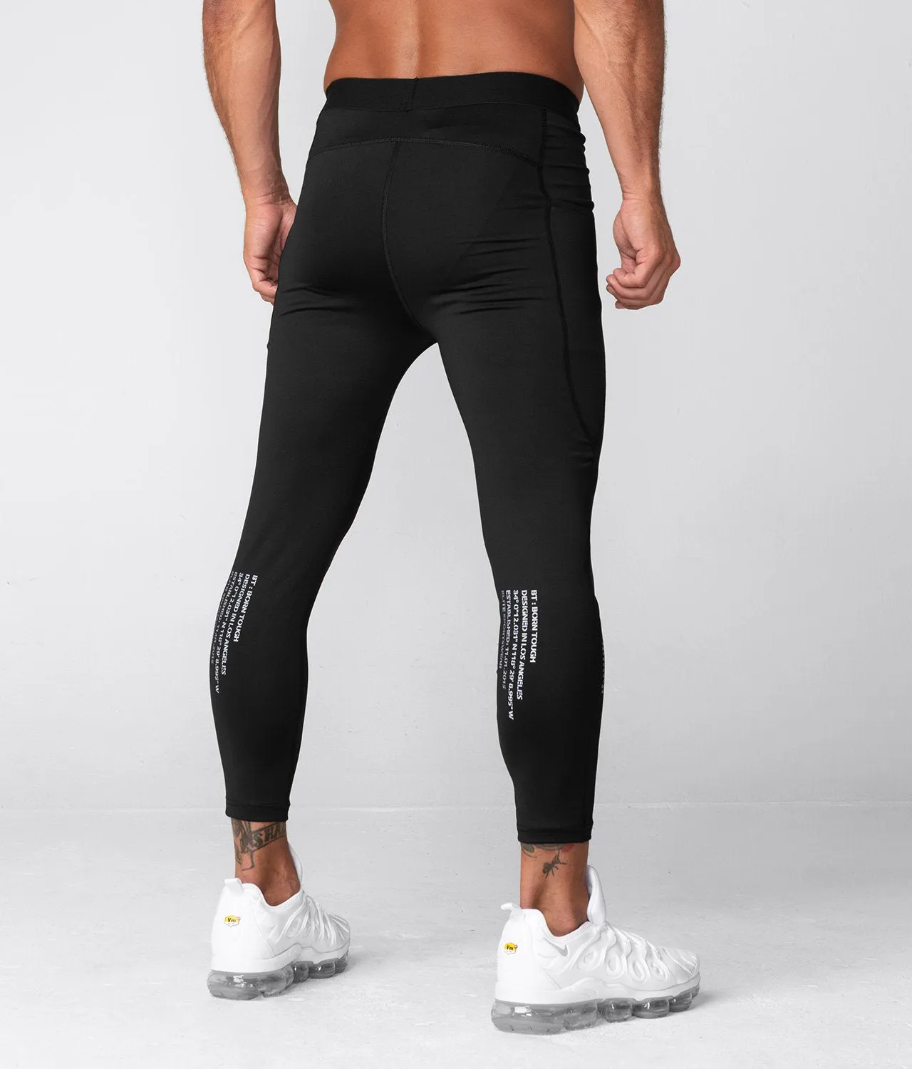 Born Tough Side Pockets Compression Bodybuilding Pants For Men Black