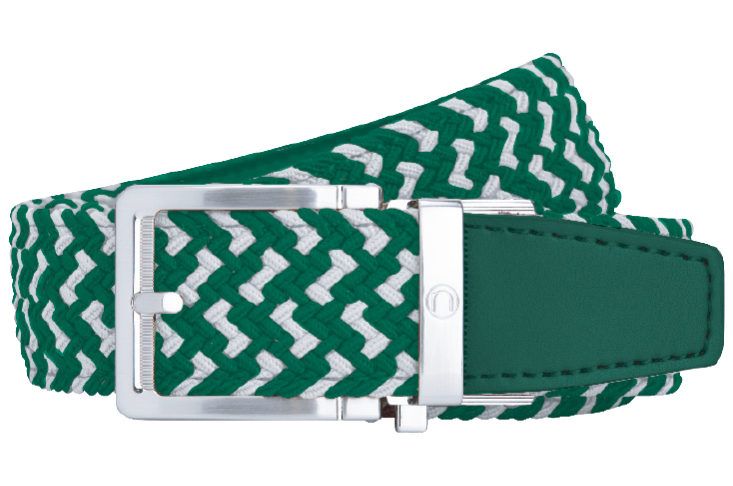 Braided Green & White, 1 3/8 Strap, Golf Belt