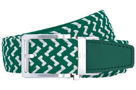 Braided Green & White, 1 3/8 Strap, Golf Belt