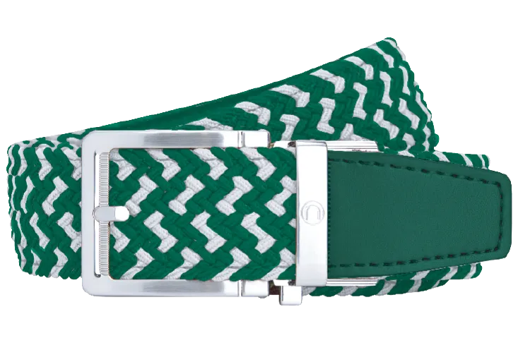 Braided Green & White, 1 3/8 Strap, Golf Belt