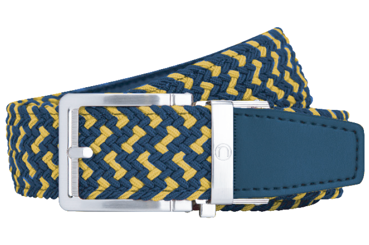 Braided Maize & Blue, 1 3/8 Strap, Golf Belt