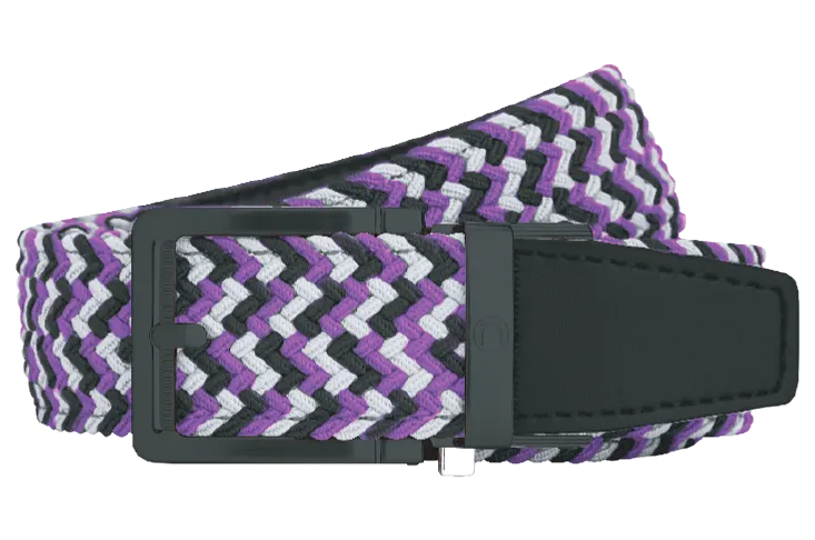 Braided Purple, Silver & Black, 1 3/8 Strap, Golf Belt