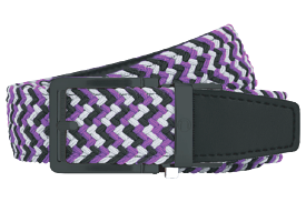 Braided Purple, Silver & Black, 1 3/8 Strap, Golf Belt