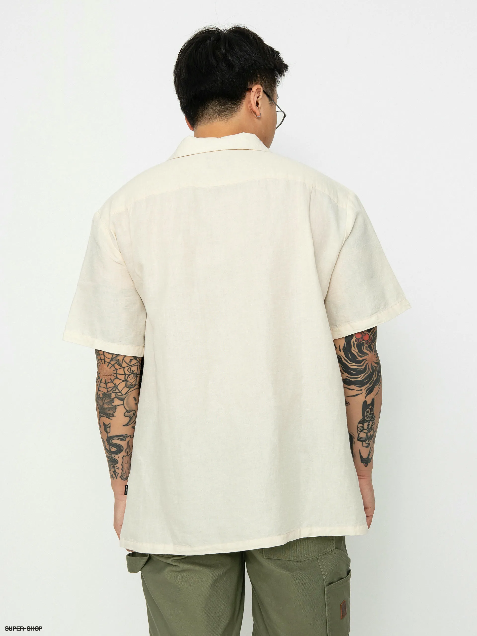 Brixton Bunker Linen Blend Shirt (whitecap)