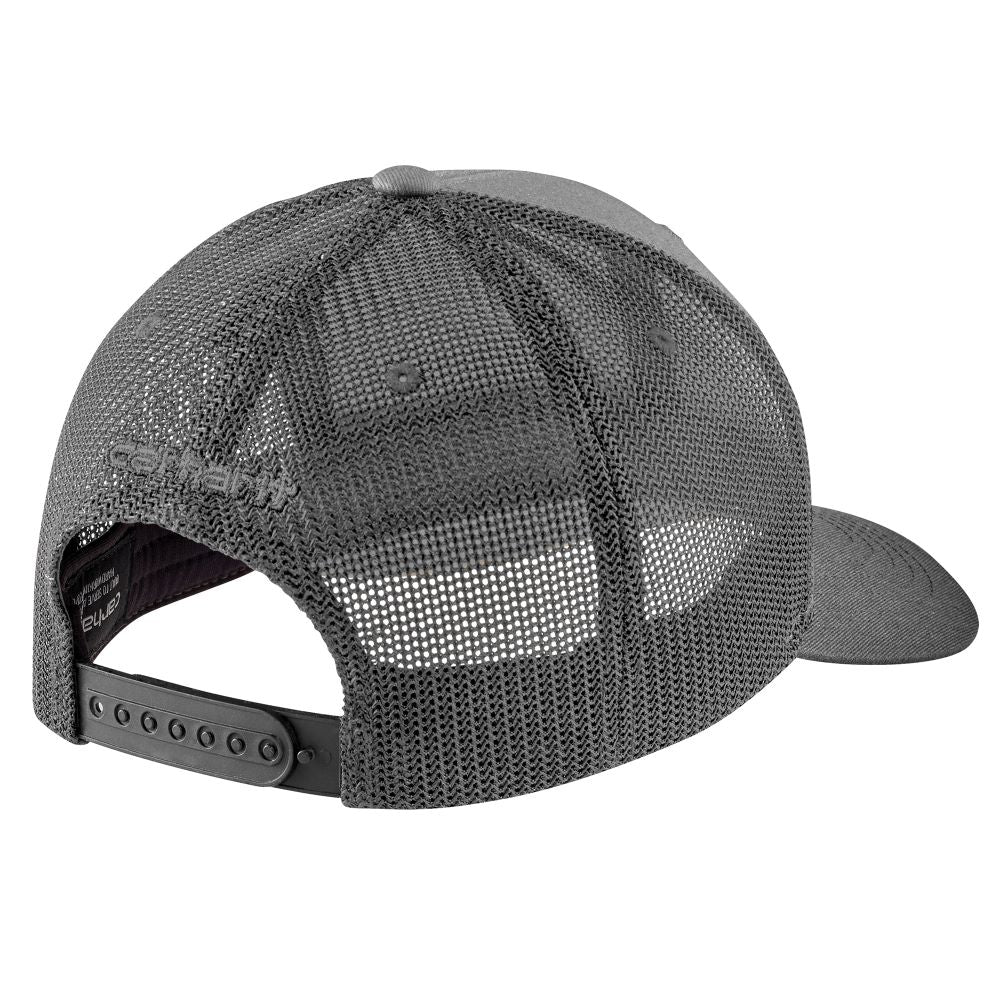 Carhartt Men's Rugged Flex Twill Mesh-Back Logo Patch Cap - Asphalt