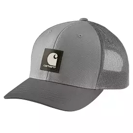 Carhartt Men's Rugged Flex Twill Mesh-Back Logo Patch Cap - Asphalt