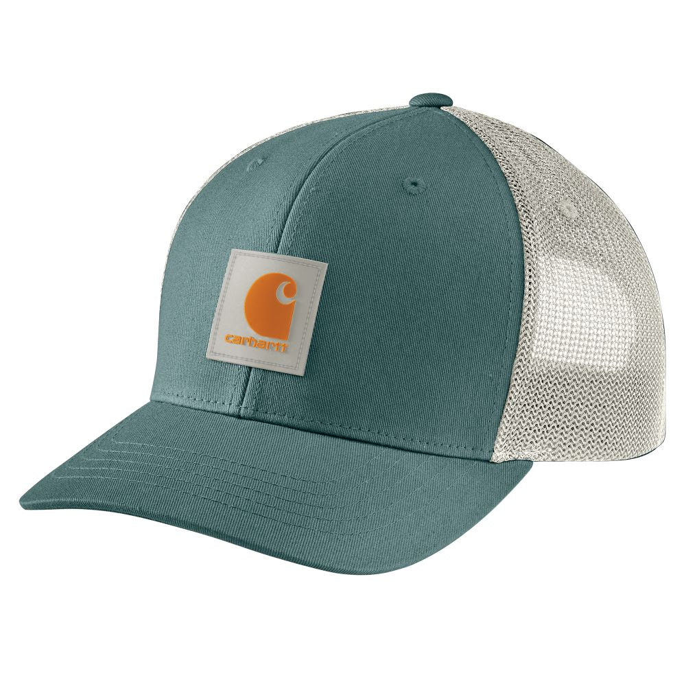 Carhartt Men's Rugged Flex Twill Mesh-Back Logo Patch Cap - Sea Pine