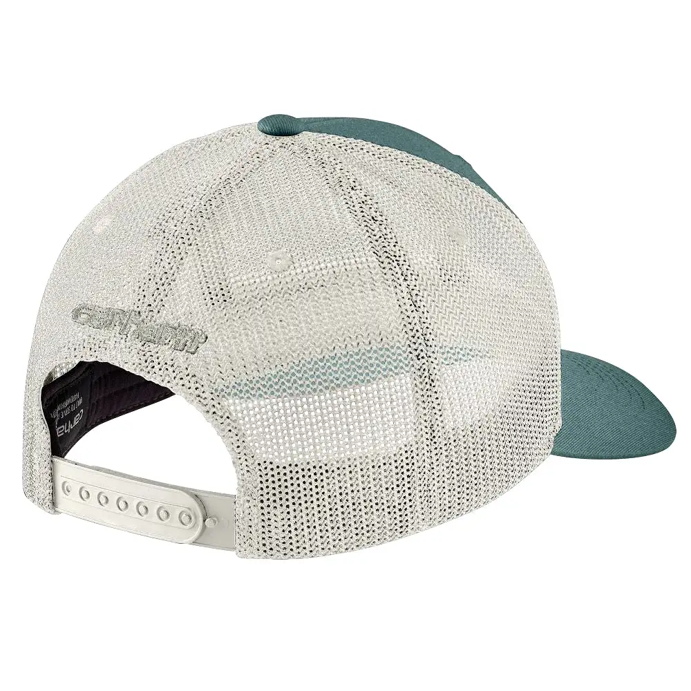 Carhartt Men's Rugged Flex Twill Mesh-Back Logo Patch Cap - Sea Pine