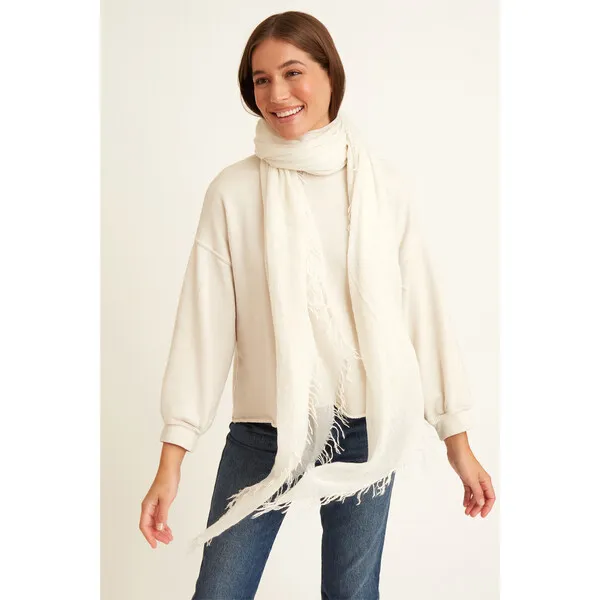 Chan Luu Eggshell Cashmere and Silk Scarf