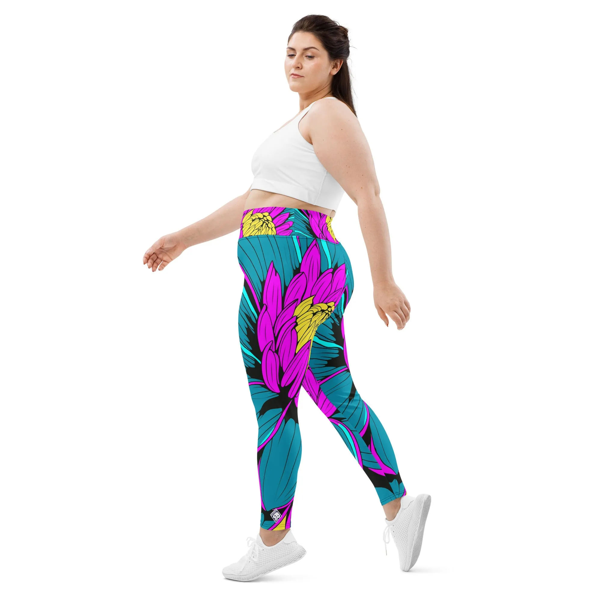 Colorful and Vibrant Roy Lichtenstein Dahlia 001 Yoga Plus Sized Pants for Women