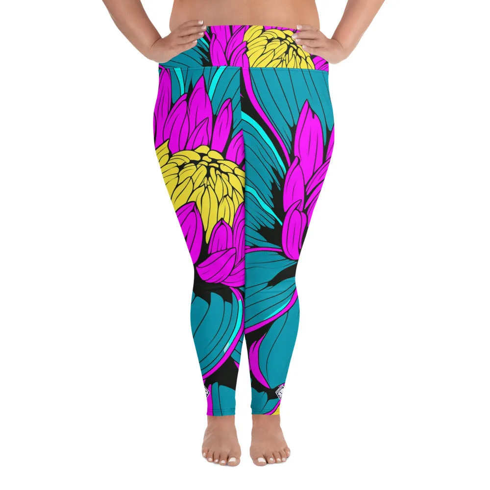 Colorful and Vibrant Roy Lichtenstein Dahlia 001 Yoga Plus Sized Pants for Women