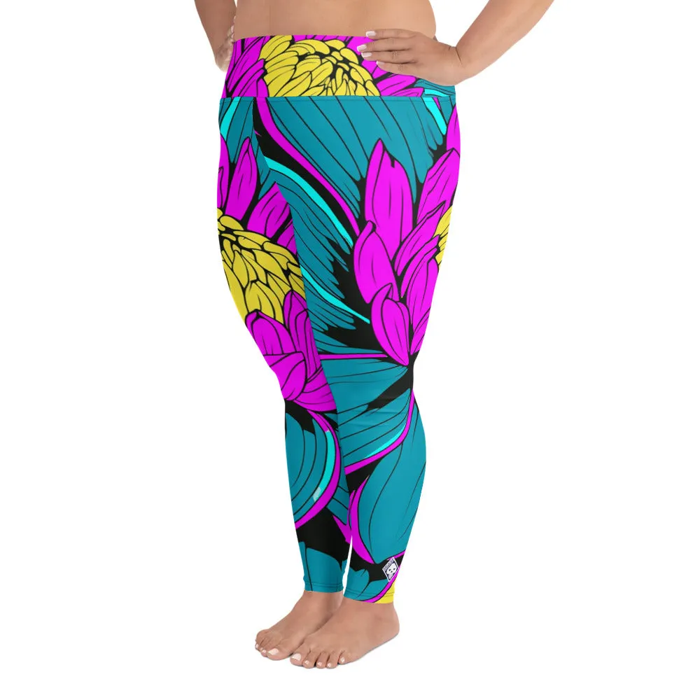 Colorful and Vibrant Roy Lichtenstein Dahlia 001 Yoga Plus Sized Pants for Women