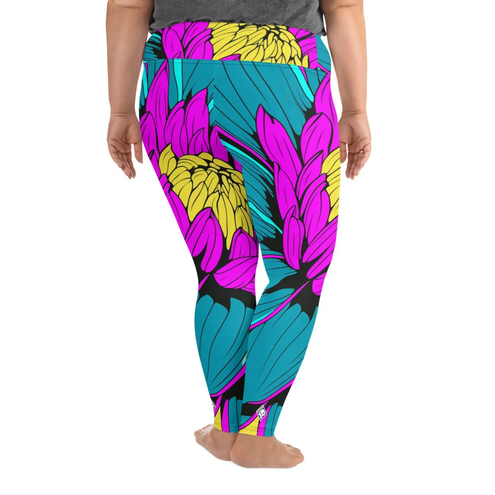 Colorful and Vibrant Roy Lichtenstein Dahlia 001 Yoga Plus Sized Pants for Women