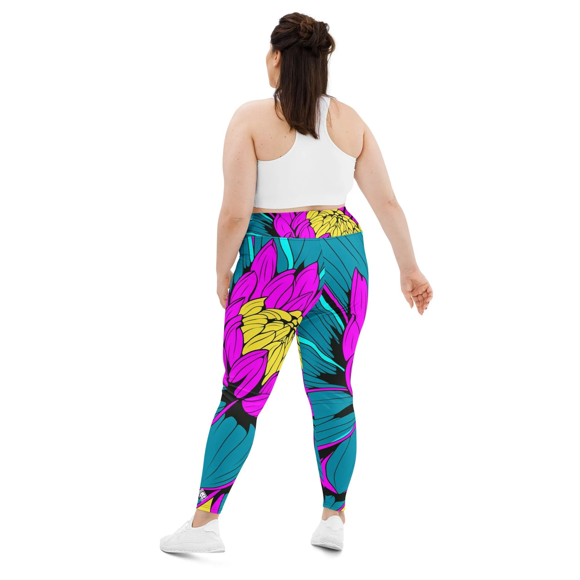 Colorful and Vibrant Roy Lichtenstein Dahlia 001 Yoga Plus Sized Pants for Women