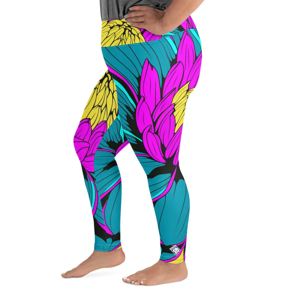 Colorful and Vibrant Roy Lichtenstein Dahlia 001 Yoga Plus Sized Pants for Women