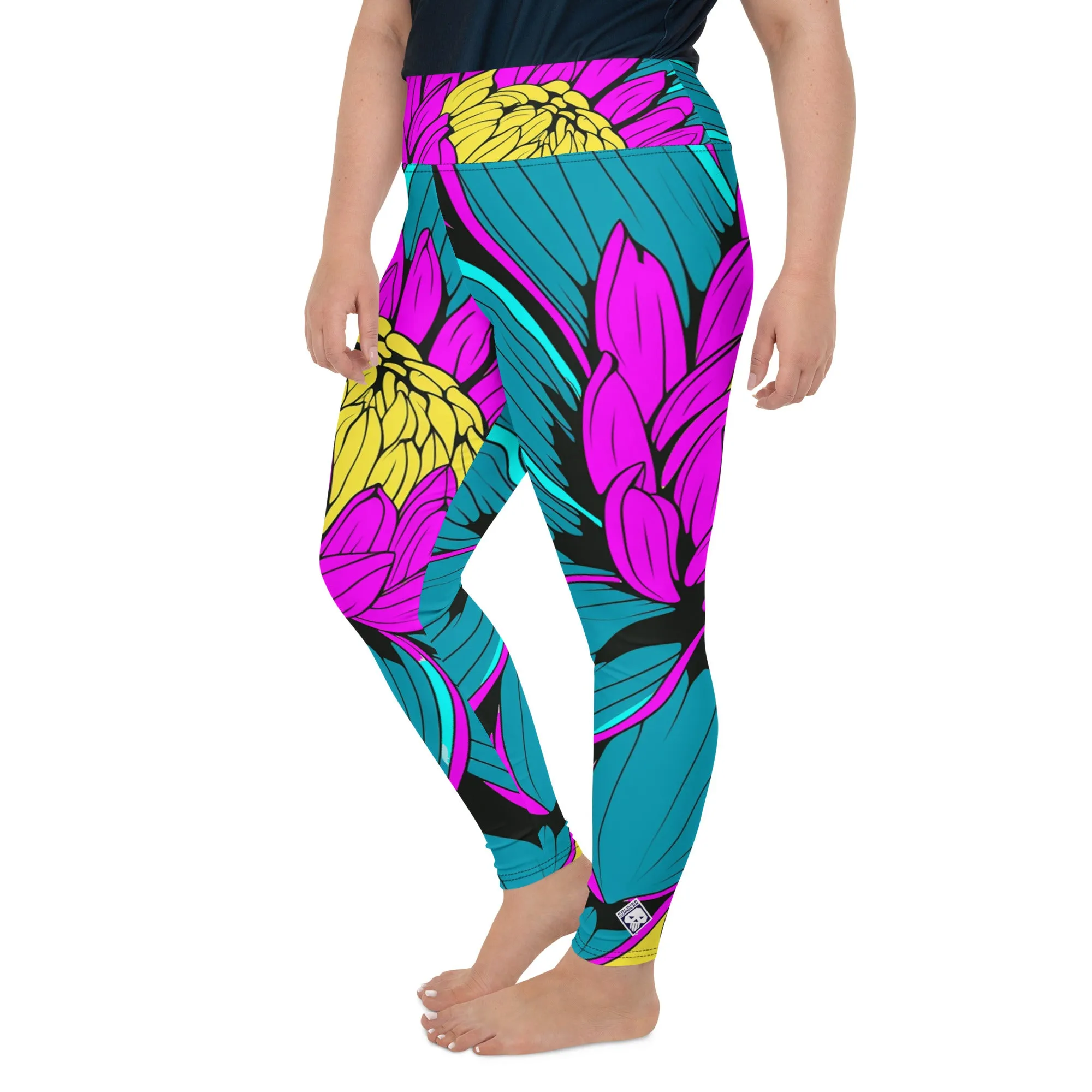 Colorful and Vibrant Roy Lichtenstein Dahlia 001 Yoga Plus Sized Pants for Women