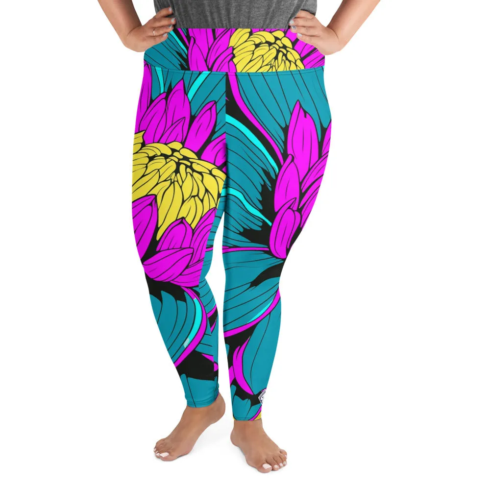 Colorful and Vibrant Roy Lichtenstein Dahlia 001 Yoga Plus Sized Pants for Women